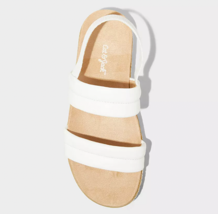 Cat & Jack Kids' White Kailan Ankle Strap Footbed Sandals