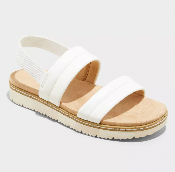 Cat & Jack Kids' White Kailan Ankle Strap Footbed Sandals