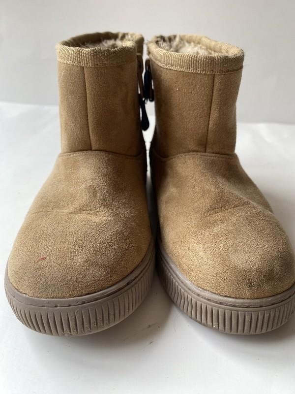 Cat & Jack Little Kid’s Boots Sz 10 Tan Brown Boy Girl Unisex Zip Up Preowned