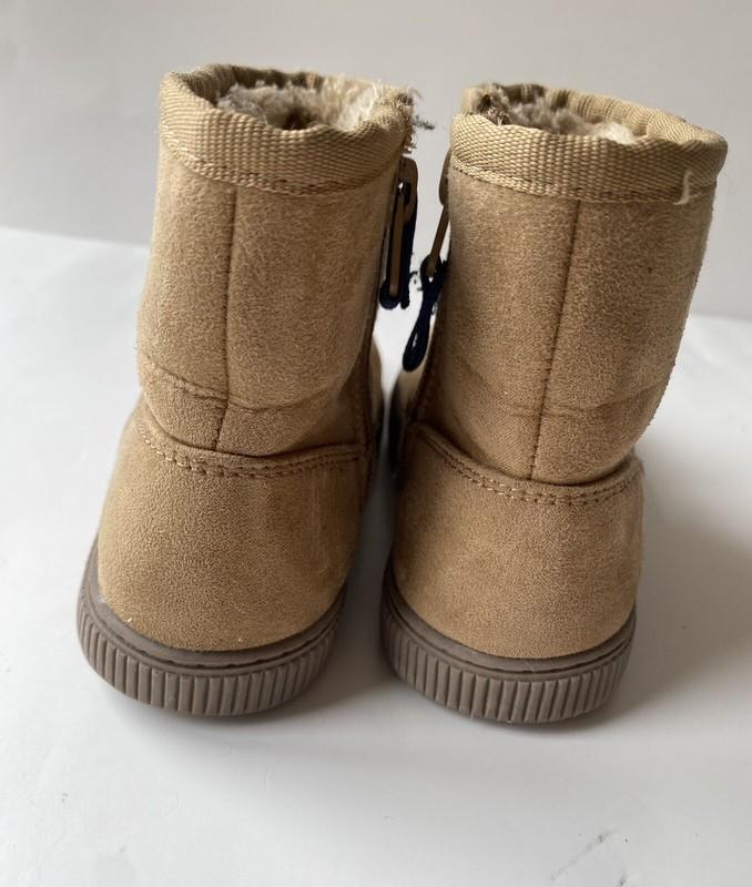 Cat & Jack Little Kid’s Boots Sz 10 Tan Brown Boy Girl Unisex Zip Up Preowned