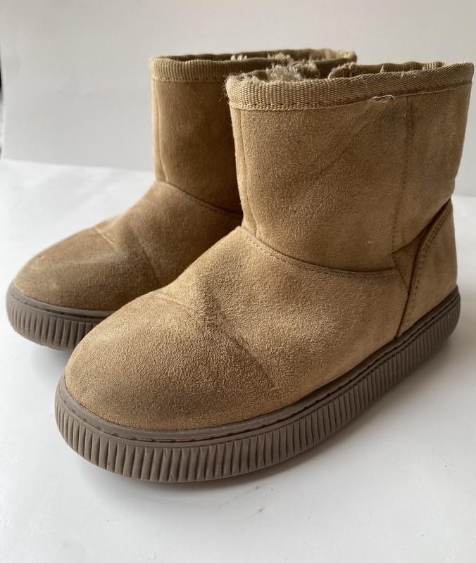 Cat & Jack Little Kid’s Boots Sz 10 Tan Brown Boy Girl Unisex Zip Up Preowned