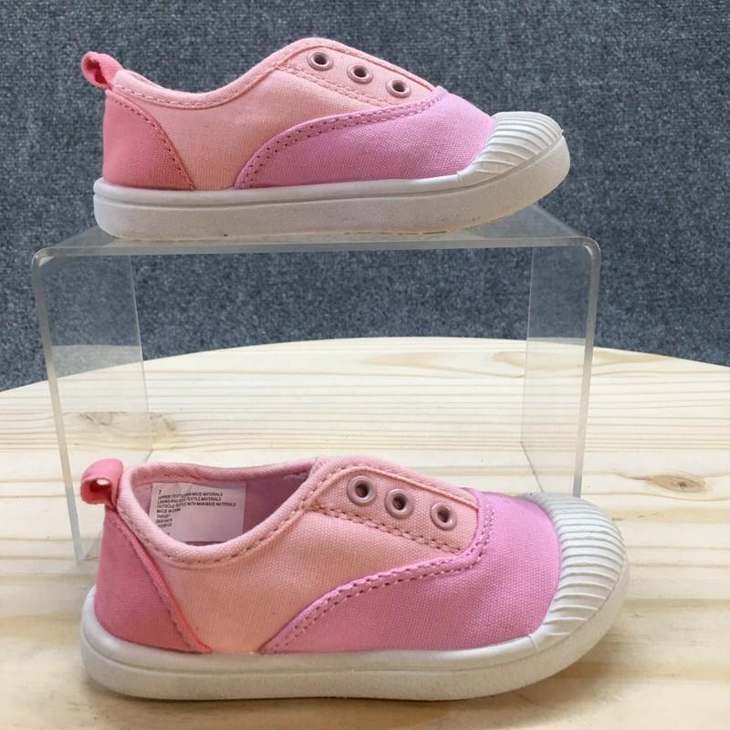 Cat & Jack Shoes Toddler 7 Rory Sneakers Pink Faux Leather Casual Closed Toe Low