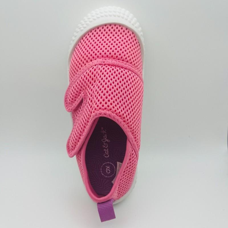 Cat & Jack Theo Toddler Girls Pink Shoes Hook And Loop Strap Back Pull Tab New