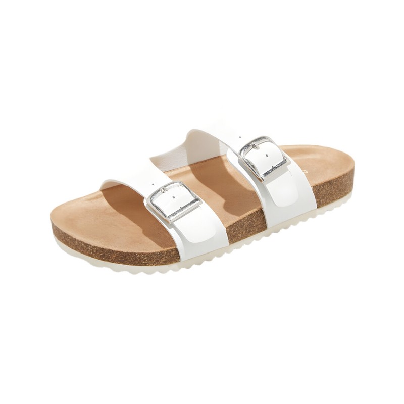 Cat & Jack™️ Big Girl’s Drew Double Buckle Strap Slide Slip On Cork Sandal