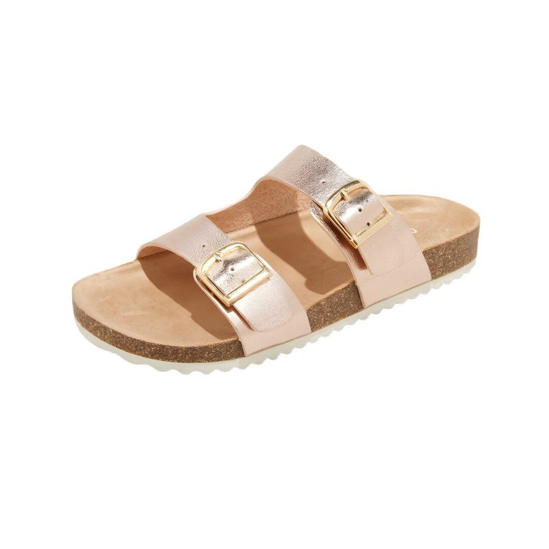 Cat & Jack™️ Big Girl’s Drew Double Buckle Strap Slide Slip On Cork Sandal
