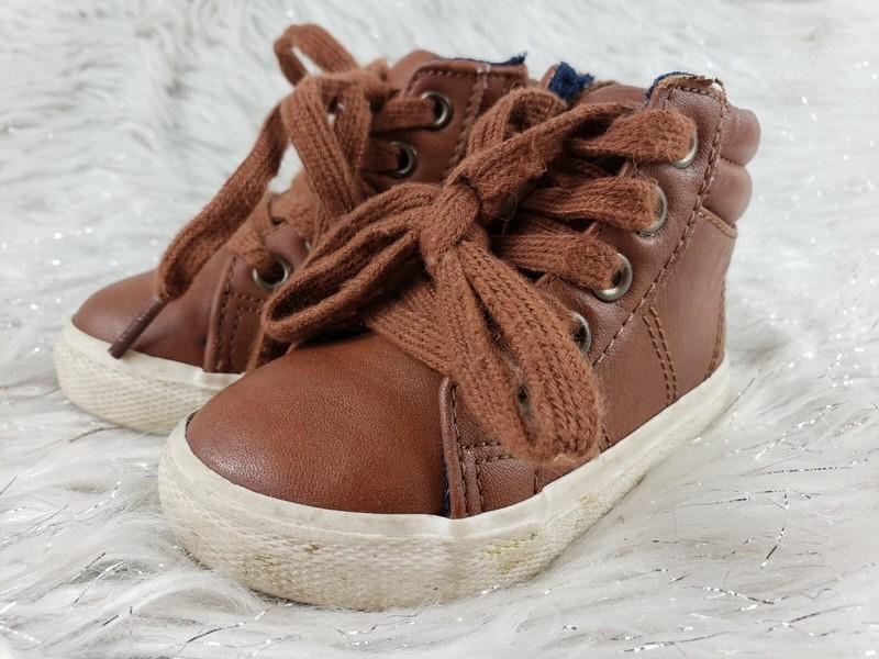 CAT & JACK Toddler Baby Size 4 Brown Shoes Zip Up