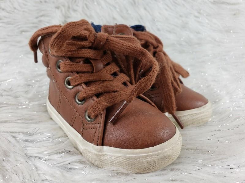 CAT & JACK Toddler Baby Size 4 Brown Shoes Zip Up