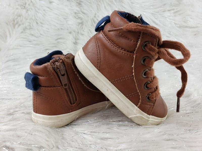 CAT & JACK Toddler Baby Size 4 Brown Shoes Zip Up
