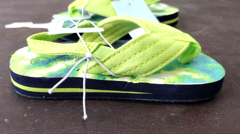Cat & Jack Toddler Boys' Sandals Ash Tie-Dye Flip Flop Green Size S 5/6