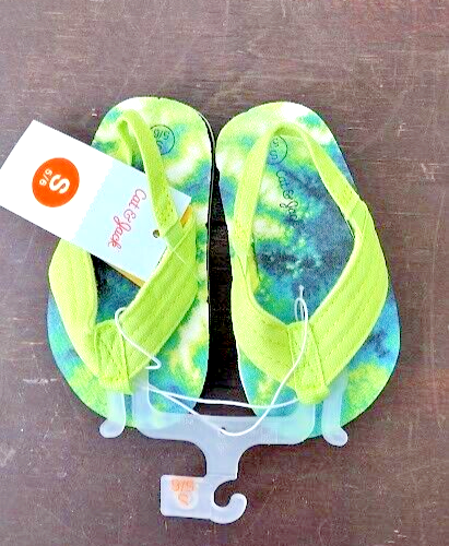 Cat & Jack Toddler Boys' Sandals Ash Tie-Dye Flip Flop Green Size S 5/6