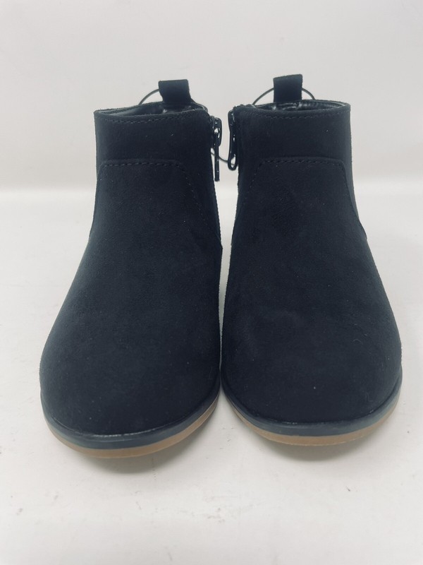 Cat & Jack Toddler Girl’s Black Onyx Zipper Slip-On Faux Bootie Shoes Sz 8W NEW