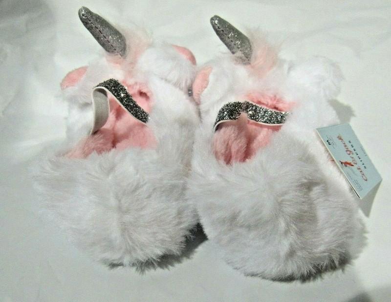 Cat & Jack Toddler Girl's White Unicorn Ballet Slippers Size 2t To 3t