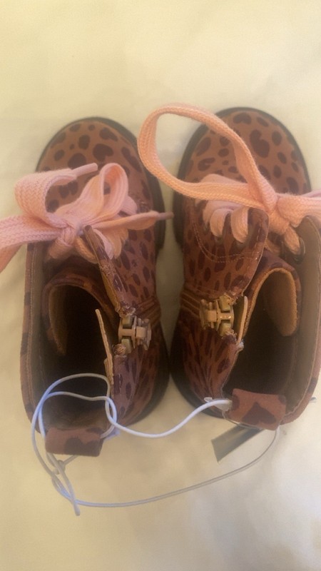 Cat & Jack-Toddler Girls Amaya Leopard Heart Print Combat Boots 6-7-9