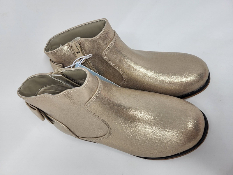 Cat & Jack Toddler Girls' Ayla Zipper Booties Gold Glitter Size 12
