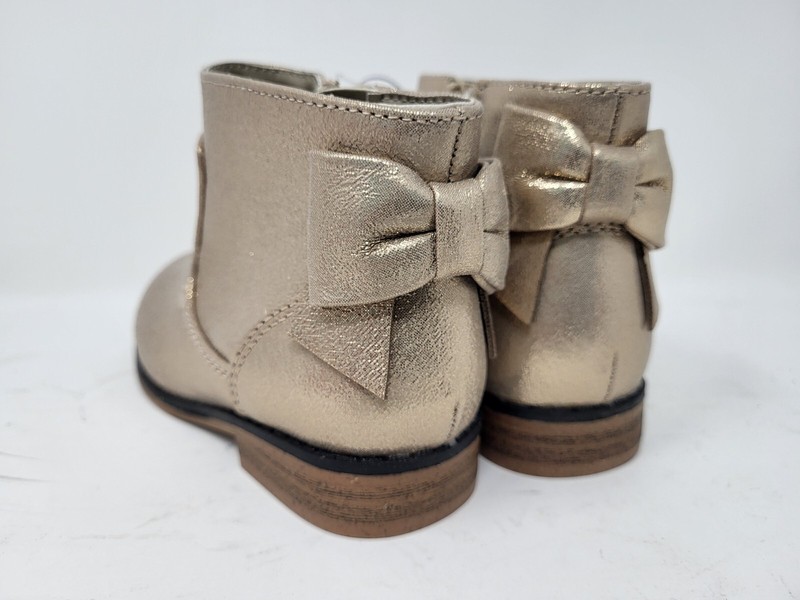 Cat & Jack Toddler Girls' Ayla Zipper Booties Gold Glitter Size 8