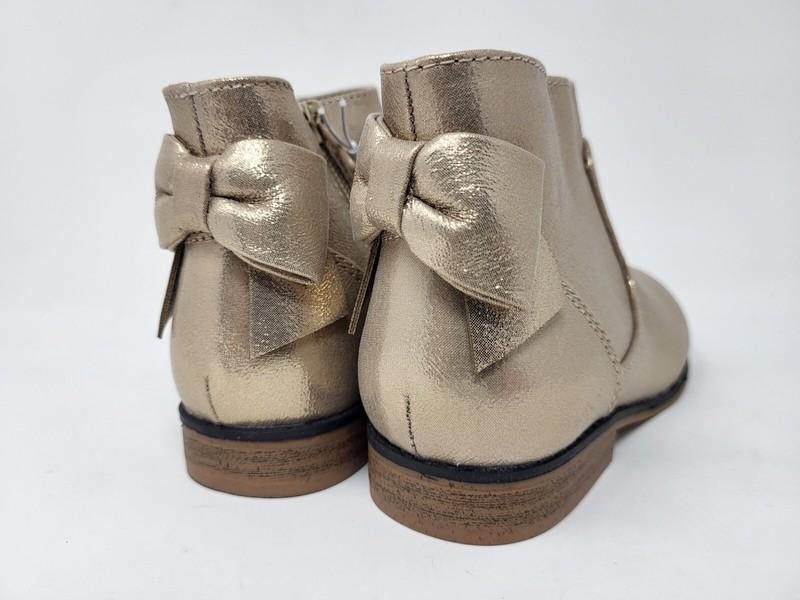 Cat & Jack Toddler Girls' Ayla Zipper Booties Gold Glitter Size 12