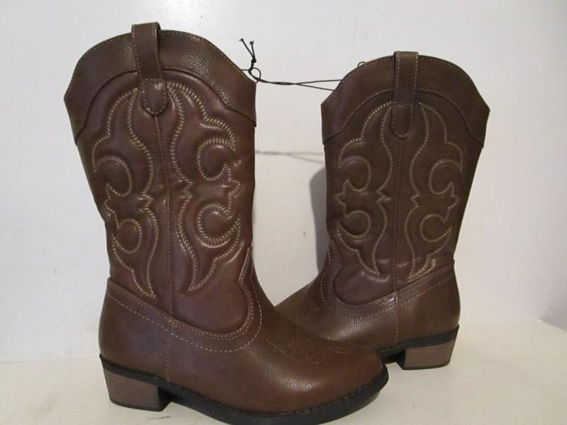 Cat & Jack Toddler Girls Montana Side Zipper Cowgirl Western Boots Brown Size 13