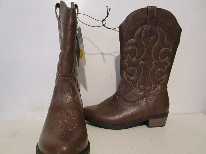 Cat & Jack Toddler Girls Montana Side Zipper Cowgirl Western Boots Brown Size 13