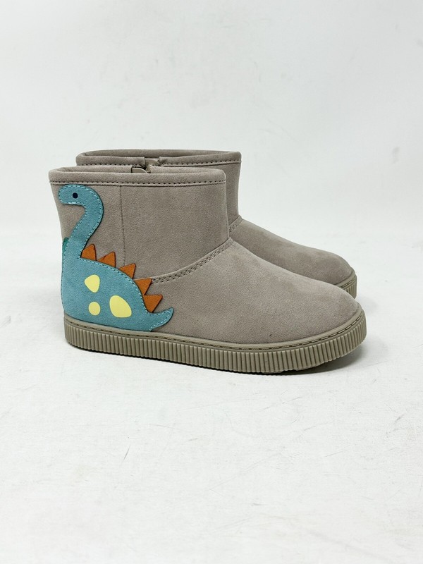 Cat & Jack Toddler Girls Vesper Dinosaur Print Winter Shearling Style Boots Sz12