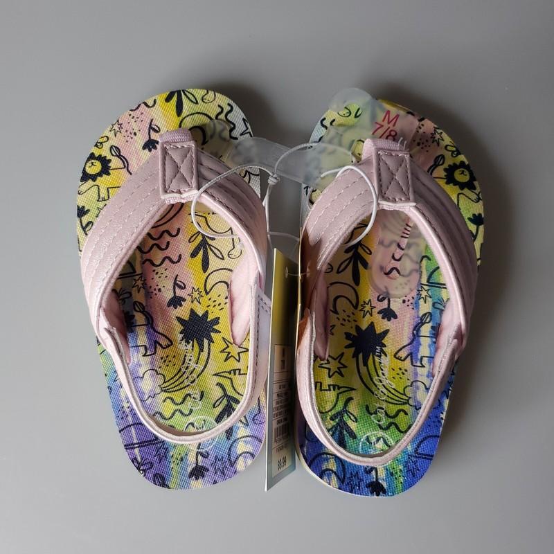Cat & Jack Toddler Shawn Slip-On Flip Flop Sandals Jungle Pink M 7/8