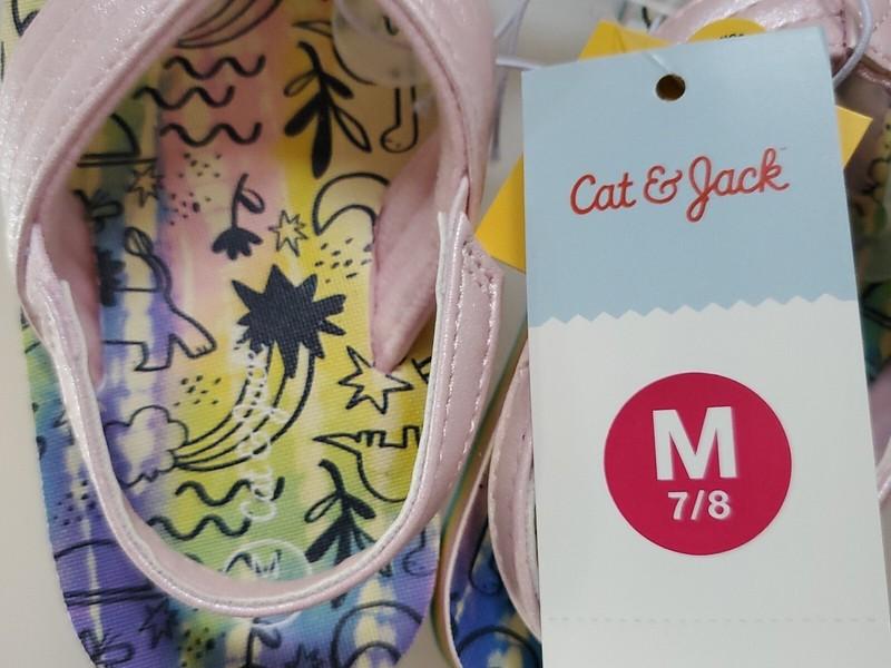 Cat & Jack Toddler Shawn Slip-On Flip Flop Sandals Jungle Pink M 7/8