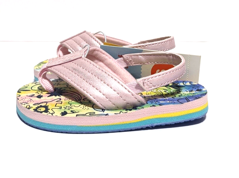 Cat & Jack Toddler Shawn Slip-On Flip Flop Sandals Jungle Pink S 5/6 NWT