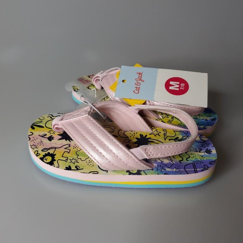 Cat & Jack toddler Shawn Slip-On Flip Flop Sandals Jungle Pink M 7/8
