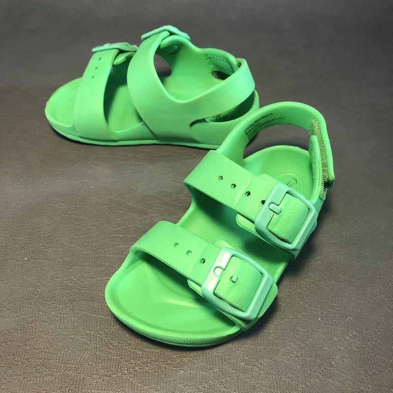 Cat & Jack Toddler Size 6 Sandals Green Slip On Hook & Loop