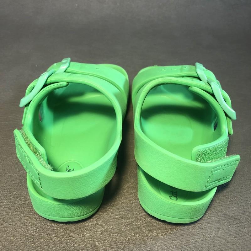 Cat & Jack Toddler Size 6 Sandals Green Slip On Hook & Loop