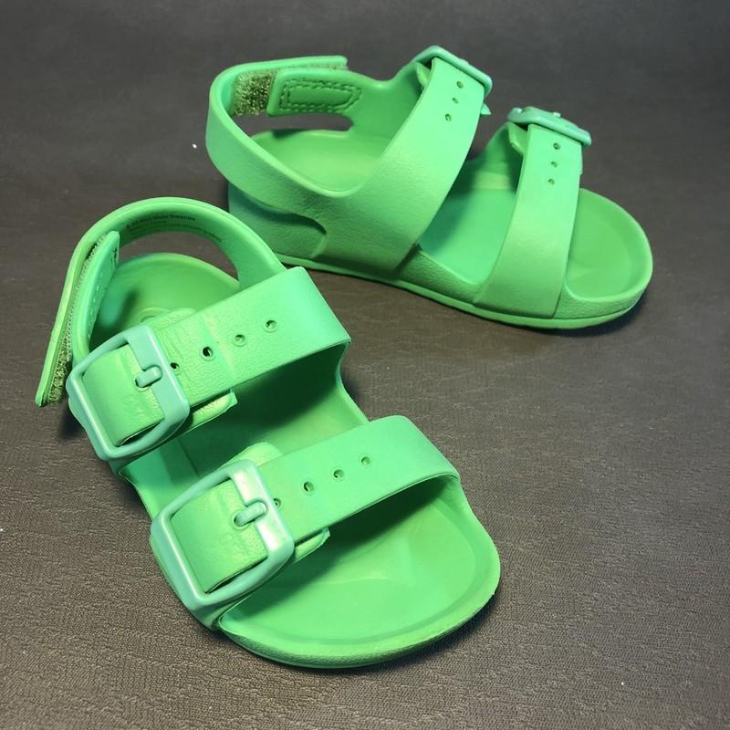 Cat & Jack Toddler Size 6 Sandals Green Slip On Hook & Loop