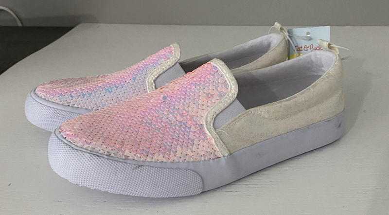 Cat & Jack White Aliki Slip On Shoes Size 5 New 