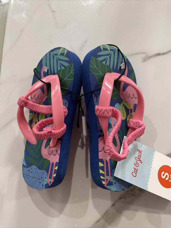 Cat & Jacks Toddler Girls' Sandals Adrian Flip Flop Pink Size S(5/6)*