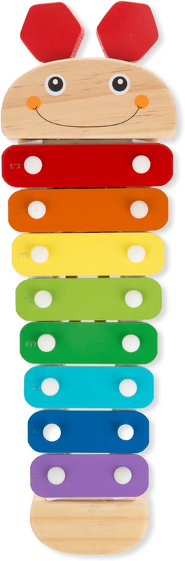 Caterpillar Xylophone Musical Toy with Wooden Mallets 15.25" X 6.5" X 1.5" Blue