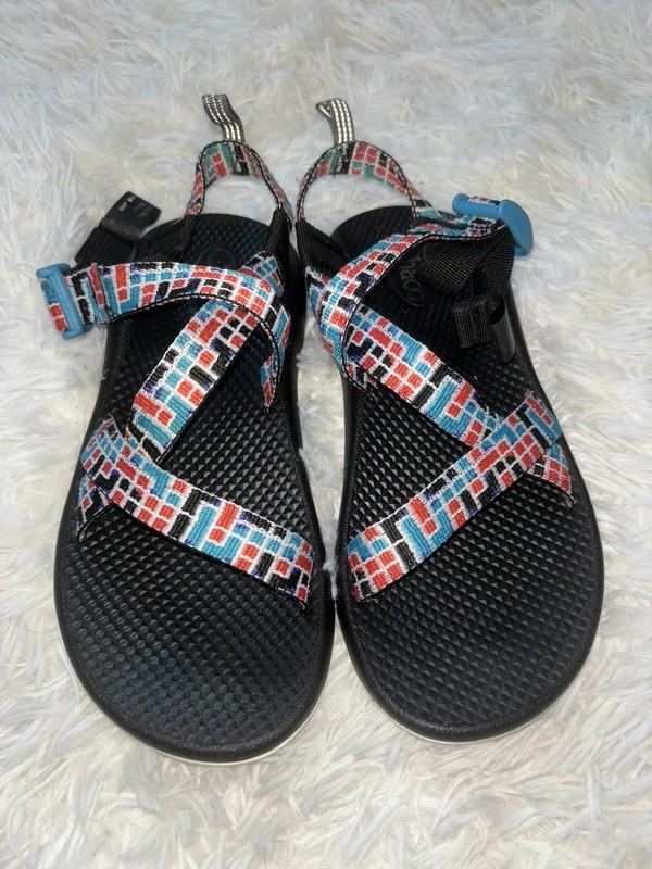 Chaco Kids Sz. 5.5 Classic Blue Wht Red Sandals. Comfortable Exc. Condition