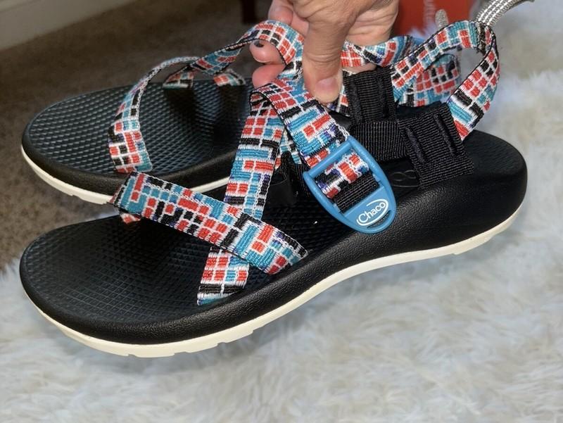 Chaco Kids Sz. 5.5 Classic Blue Wht Red Sandals. Comfortable Exc. Condition