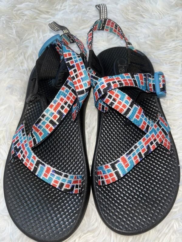 Chaco Kids Sz. 5.5 Classic Blue Wht Red Sandals. Comfortable Exc. Condition