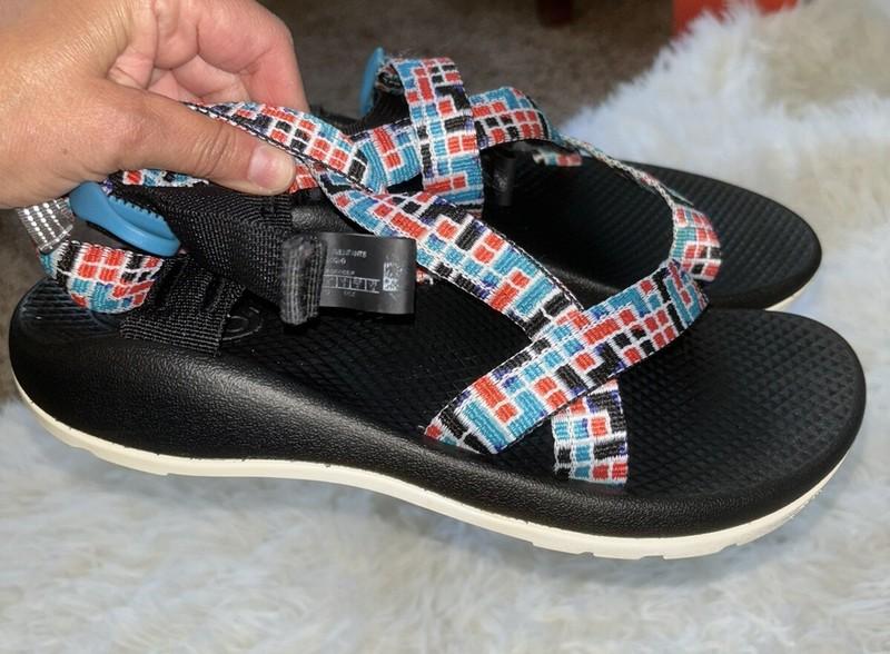 Chaco Kids Sz. 5.5 Classic Blue Wht Red Sandals. Comfortable Exc. Condition