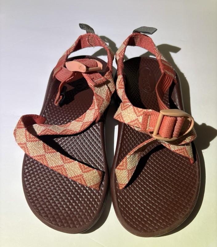 Chaco Z/1 EcoTread Kaleido Peach Sandals Size 2 Youth Girls Orange Adjustable