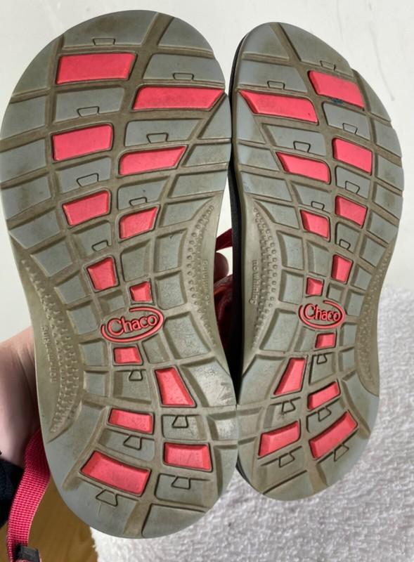 Chaco ZX/1 Sport Sandals Kids Girls Sz 4 Coral Gray Hiking Outdoor Waterproof Yy