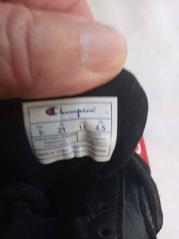 Champion 93Eighteen CB Shoes Youth Sz 5t Black/Red Athletic Trainers Sneakers