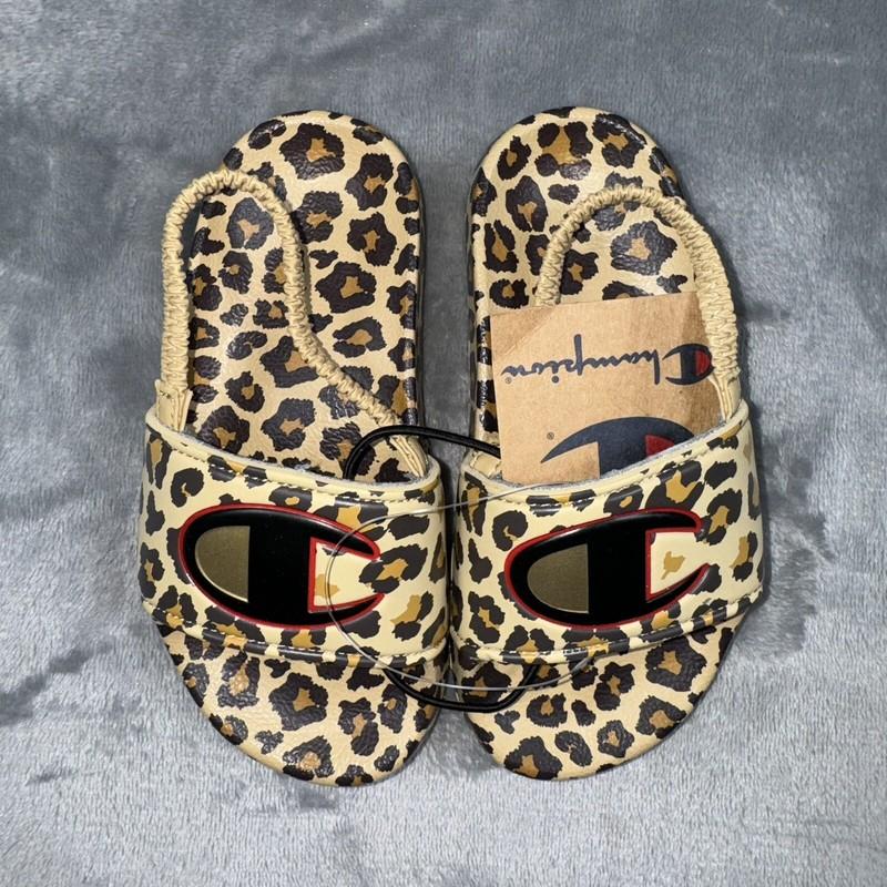 Champion IPO Print Slides Leopard CPS10480T Toddler NEW Without Box