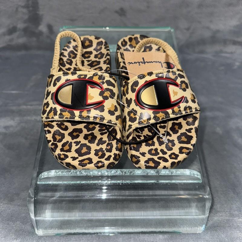 Champion IPO Print Slides Leopard CPS10480T Toddler NEW Without Box