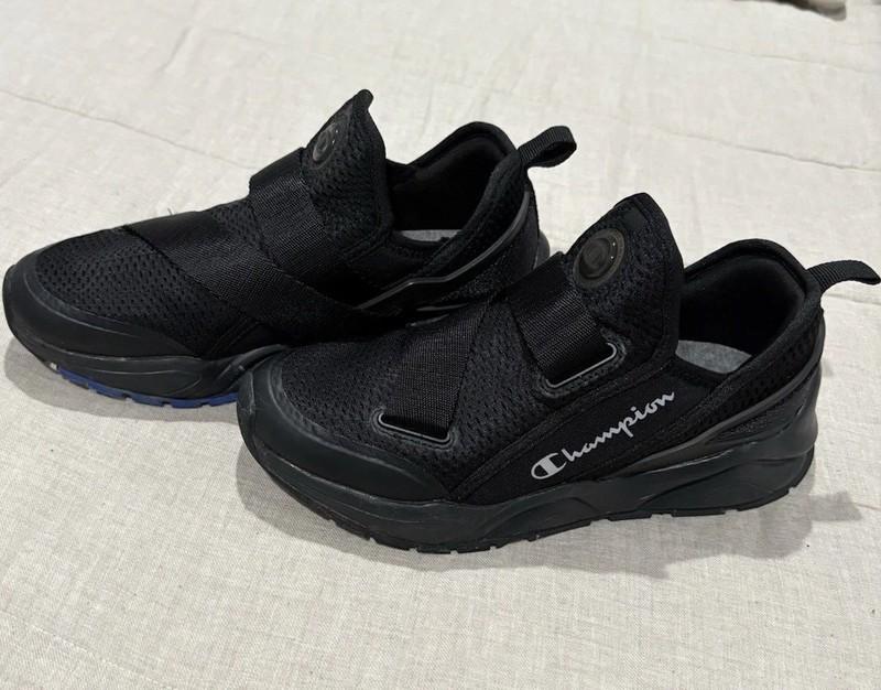 Champion Sneakers Kids Size 4y Black Color Athletic Shoes Pre Owned Great Shape