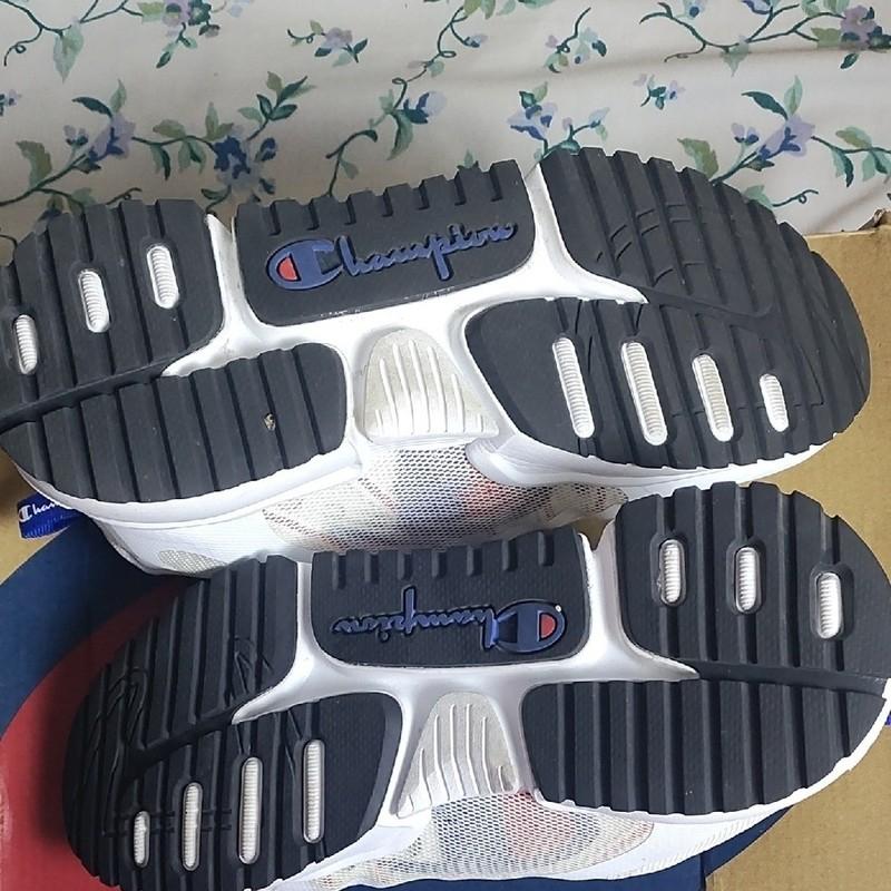 Champion White And Blue Sneakers With Athletic Design
