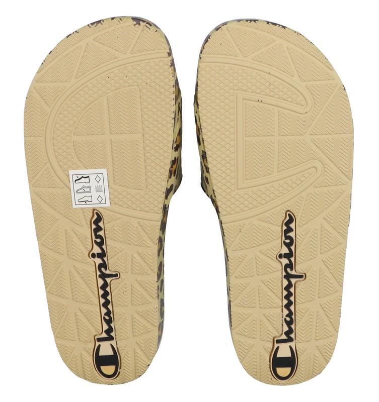 CHAMPION Women's IPO Print Slide Sandals Sz 6 Black Leopard CPS10468W