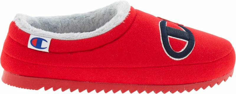 Champion Women's Shuffle Script Scarlet Red Slip On Slippers Size 6