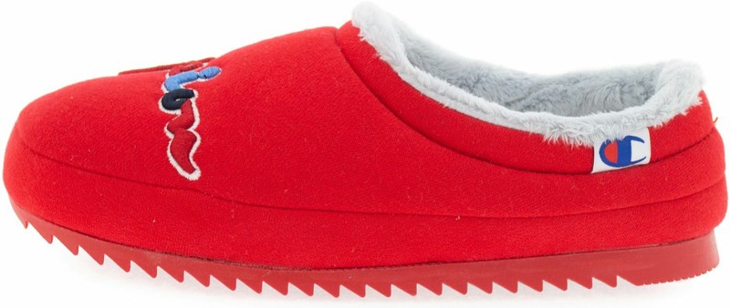 Champion Women's Shuffle Script Scarlet Red Slip On Slippers Size 6