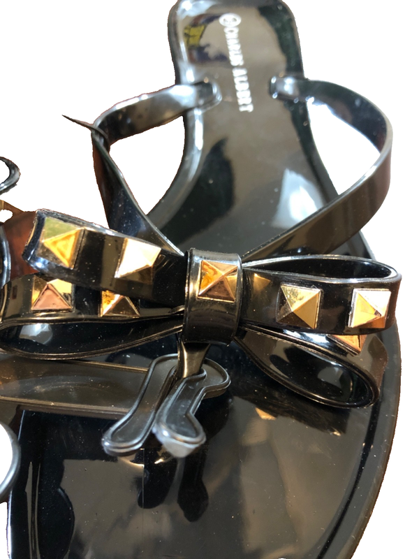 Charles Albert Black Jelly Studded Sandals Women’s Shoe Size M 7-8