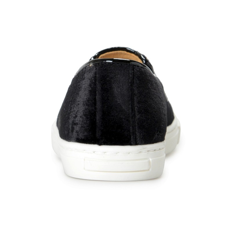 Charlotte Olympia Girls "INCY COOL CATS" Black Velvet Leather Loafers Shoes