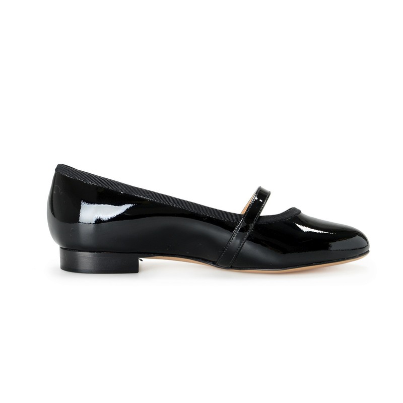 Charlotte Olympia Girls "INCY MARY-JANE" Black Patent Leather Ballet Flats Shoes